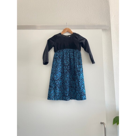 Hanna Andersson Brocade Velvet Holiday Dress Size 5 - Picture 1 of 6